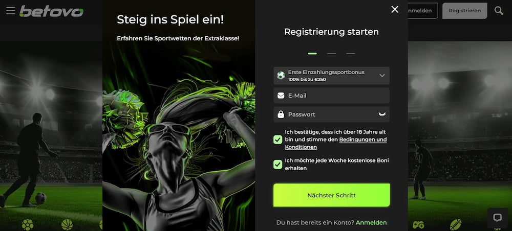 Betovo Registrierung