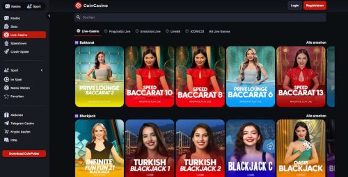 CoinCasino Live Spiele