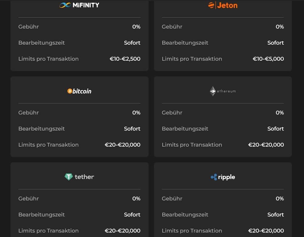 Einzahlung bei Betovo