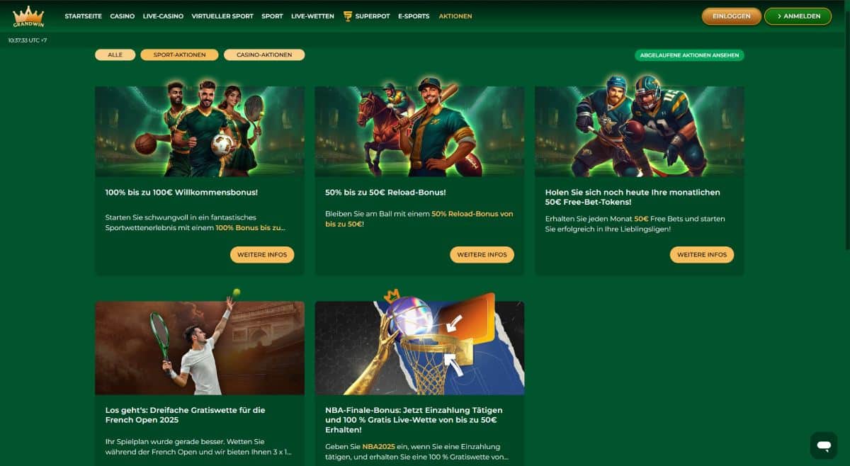 Grandwin Sport Aktionen