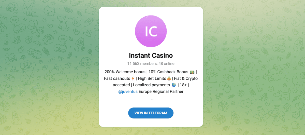 Instant Casino Telegram