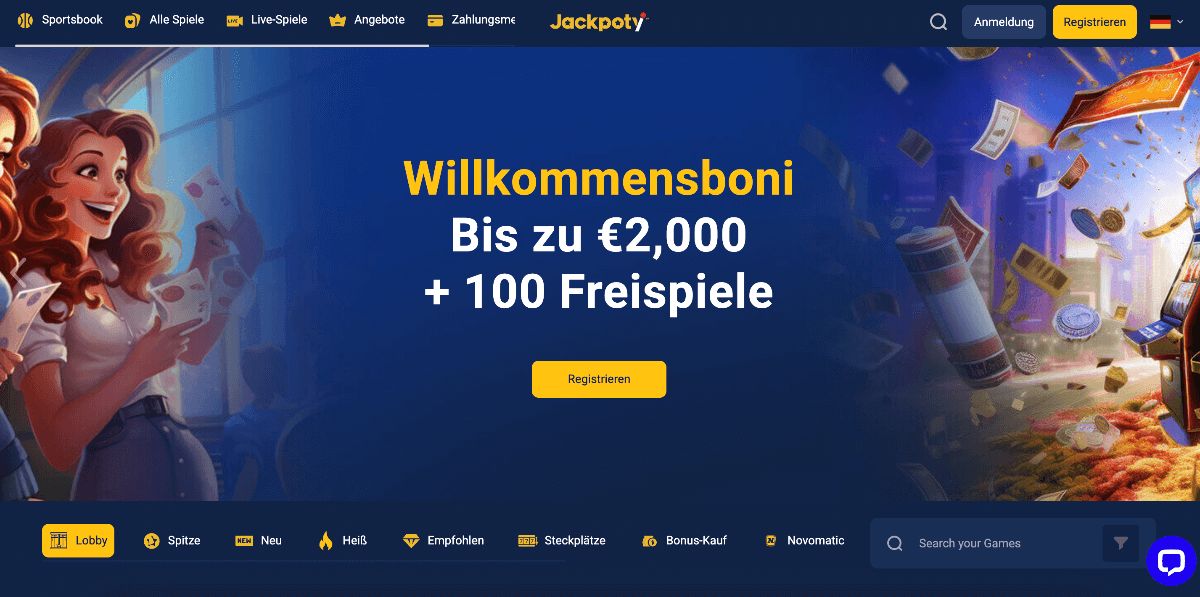 Jackpoty Casino Homepage