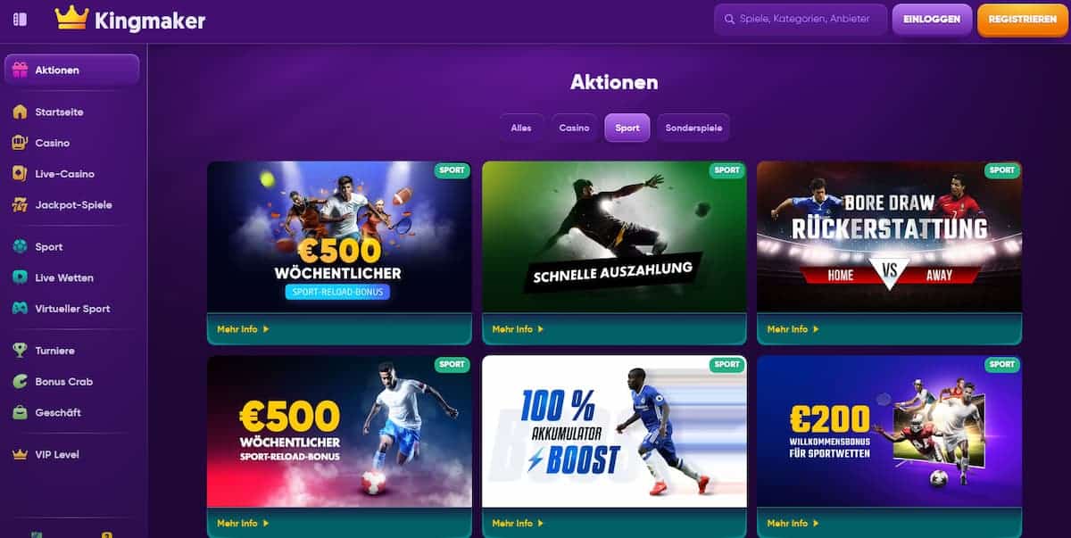 Kingmaker Sport Bonuse