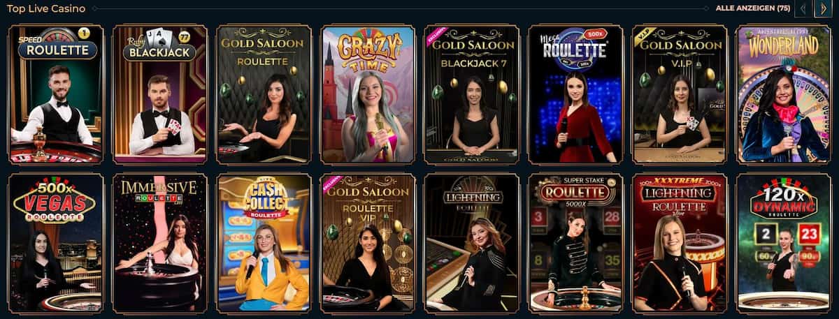 Live Casino bei Monsterwin Casino