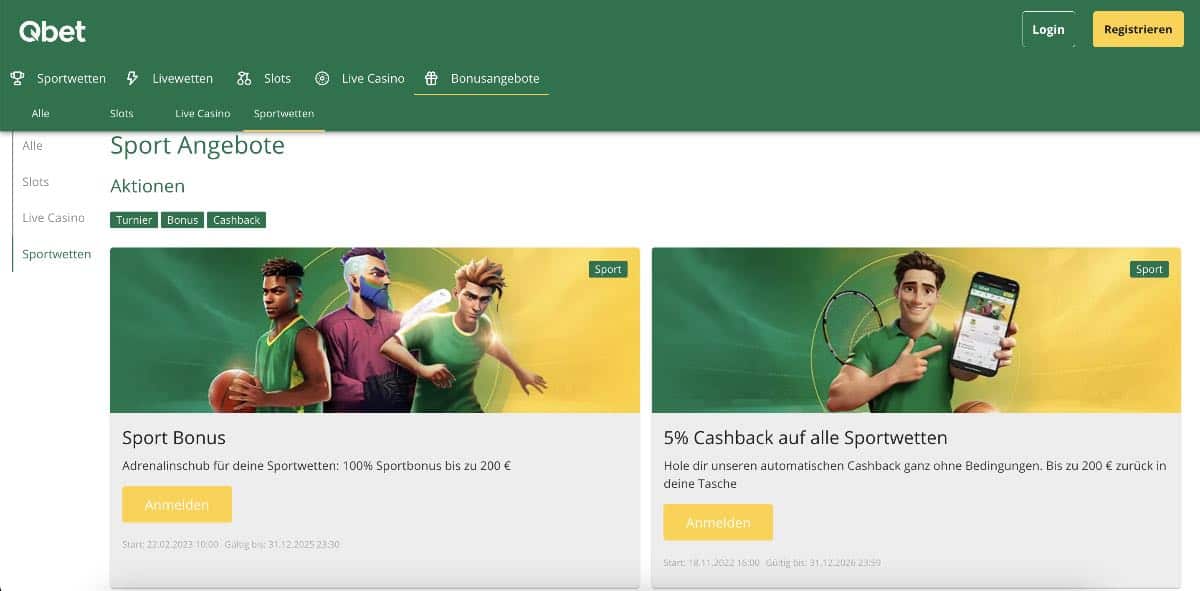 Qbet Sport Bonusangebote